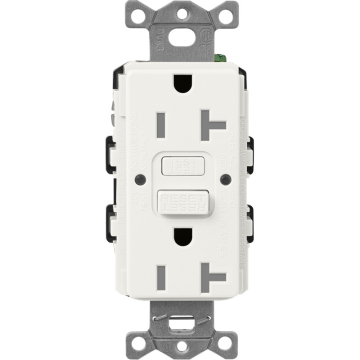Lutron Claro 20A GFCI Receptacle - Tamper Resistant - Glacier White