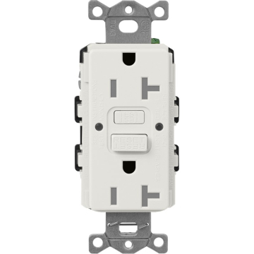 Lutron Claro 20A GFCI Receptacle - Tamper Resistant - Lunar Gray