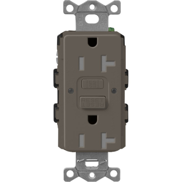 Lutron Claro 20A GFCI Receptacle - Tamper Resistant - Truffle