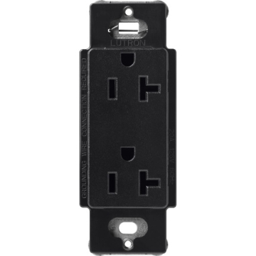 Lutron Claro 20A Duplex Receptacle - Midnight