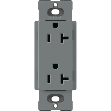 Lutron Claro 20A Duplex Receptacle - Slate