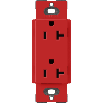 Lutron Claro 20A Duplex Receptacle - Signal Red