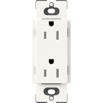 Lutron Claro 15A Tamper Resistant Receptacle - Brilliant White