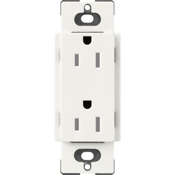 Lutron Claro 15A Tamper Resistant Receptacle - Glacier White
