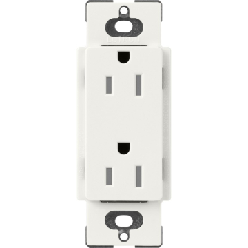 Lutron Claro 15A Tamper Resistant Receptacle - Architectural White