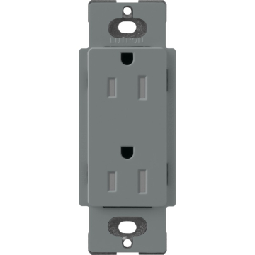 Lutron Claro 15A Tamper Resistant Receptacle - Slate