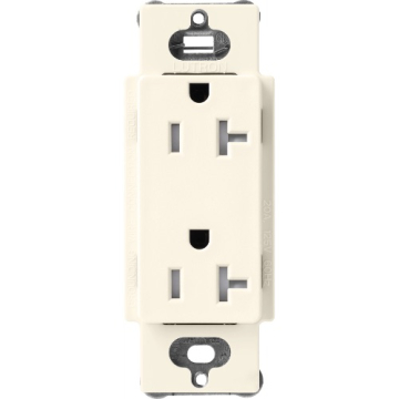 Lutron Claro 20A Tamper Resistant Receptacle - Biscuit