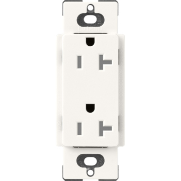 Lutron Claro 20A Tamper Resistant Receptacle - Brilliant White