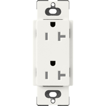 Lutron Claro 20A Tamper Resistant Receptacle - Glacier White