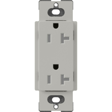 Lutron Claro 20A Tamper Resistant Receptacle - Pebble