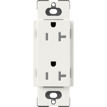 Lutron Claro 20A Tamper Resistant Receptacle - Architectural White