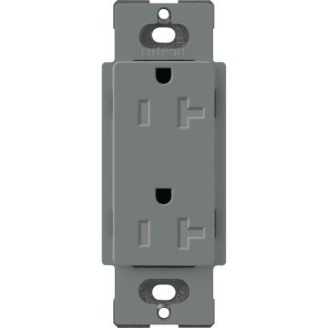 Lutron Claro 20A Tamper Resistant Receptacle - Slate