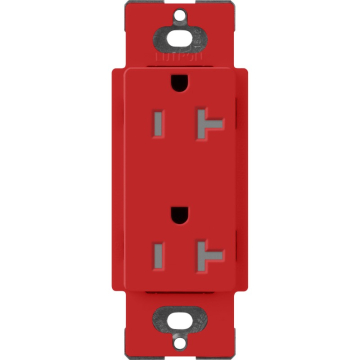 Lutron Claro 20A Tamper Resistant Receptacle - Signal Red