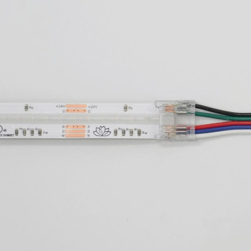 Lotus Solder-Free Tape to Wire Back Side Connector for LBL-PWM-RGBW-IP20 - 5-Pin 12mm - 6" Wire - 5 Pack