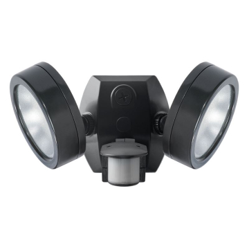 RAB LESLIE Dual Head LED Flood Light with Mini Sensor - 2 x 13W - 5000K - 120V - Bronze