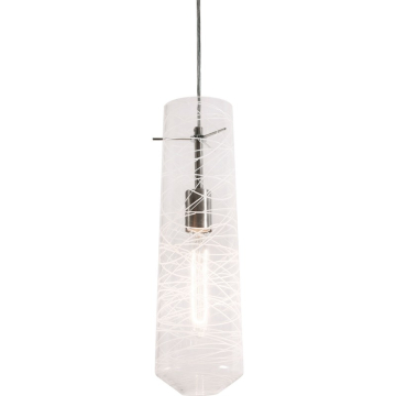 AFX Spun 5" Pendant - 120V - Satin Nickel / Clear Glass