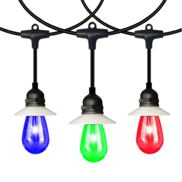 Westgate 24' 15-Bulb LED Outdoor String Lights - 12W - RGB - 100-240V