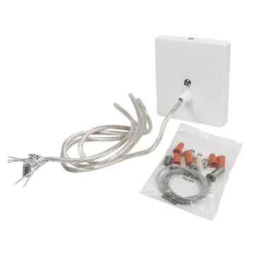 Sylvania Linear Slot 24" and 48" Suspension Kit with Canopy - White Square Base - Non Power Feed