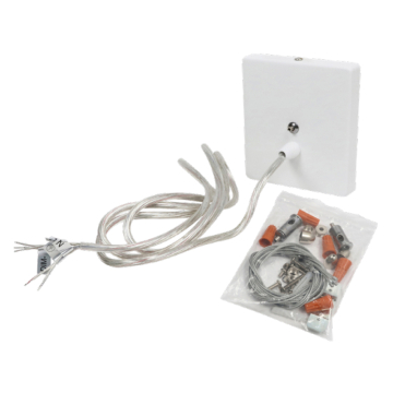 Sylvania Linear Slot 96" Suspension Kit with Canopy - White Square Base - Non Power Feed
