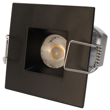Lotus 2" Mini LED Square Recessed Downlight - Wide Trim - 3000K - 24V - Black