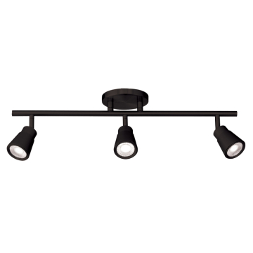 WAC Lighting Solo LED 3-Head Fixed Track Light - 2,400 Lumens - 24W - 3000K - 120V - Black