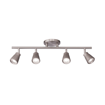 WAC Lighting Solo LED 4-Head Fixed Track Light - 3,200 Lumens - 32W - 3000K - 120V - Brushed Nickel