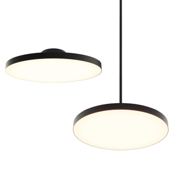 DALS Fusion 21" LED Pendant / Flush Mount - 4,400 Lumens - 45W - CCT Selectable - 120-347V - Black