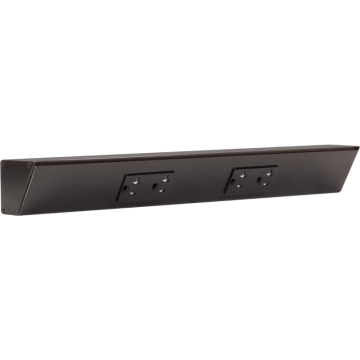 Task Lighting 18" Angled Power Strip - 2 Black Duplex Receptacles - Black