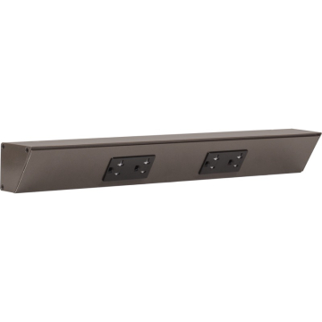 Task Lighting 18" Angled Power Strip - 2 Black Duplex Receptacles - Bronze