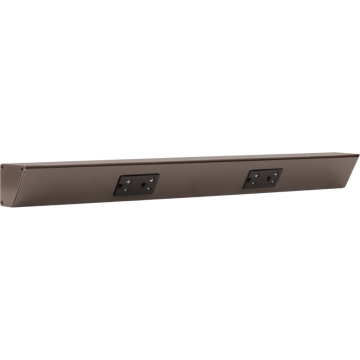 Task Lighting 24" Angled Power Strip - 2 Black Duplex Receptacles - Bronze