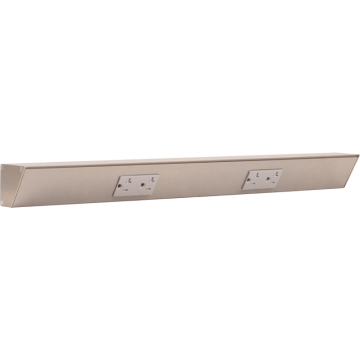 Task Lighting 24" Angled Power Strip - 2 Gray Duplex Receptacles - Satin Nickel