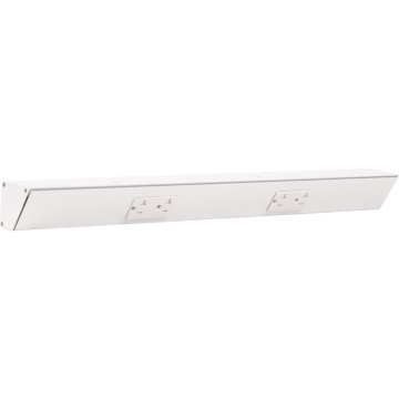 Task Lighting 24" Angled Power Strip - 2 White Duplex Receptacles - White