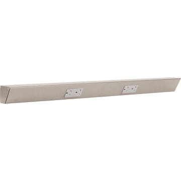 Task Lighting 30" Angled Power Strip - 2 Gray Duplex Receptacles - Satin Nickel