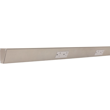 Task Lighting 48" Angled Power Strip - 3 Gray Duplex Receptacles - Satin Nickel