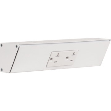 Task Lighting 9" Angled Power Strip - 1 White Duplex Receptacle - White
