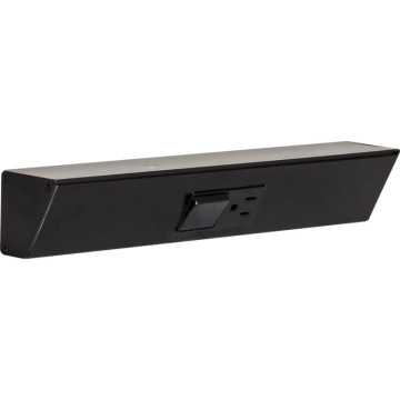 Task Lighting 12" Angled Power Strip - 1 Black Single Receptacle / Switch - Black