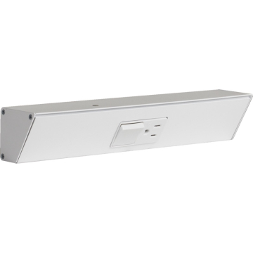 Task Lighting 12" Angled Power Strip - 1 White Single Receptacle / Switch - White