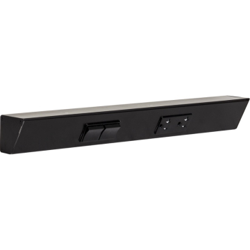 Task Lighting 18" Angled Power Strip - 1 Black Duplex Receptacle - 2 Black Left Side Switches - Black
