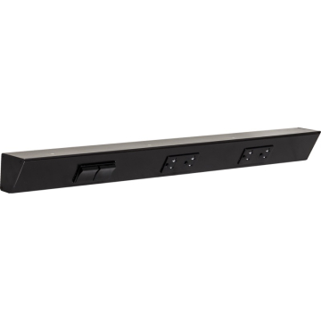 Task Lighting 24" Angled Power Strip - 2 Black Duplex Receptacles - 2 Black Left Side Switches - Black