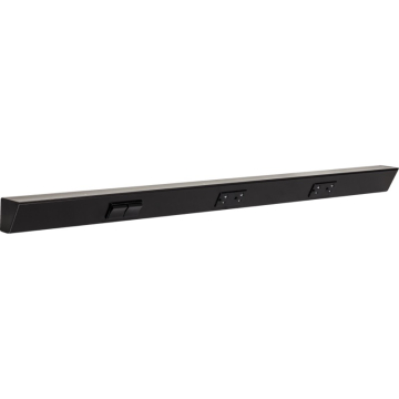 Task Lighting 36" Angled Power Strip - 2 Black Duplex Receptacles - 2 Black Left Side Switches - Black