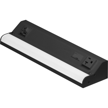 American Lighting Courant 12" LED Under Cabinet Light - 7.5W - CCT Selectable - (1) Receptacle - 600 Lumens - 120V - Black