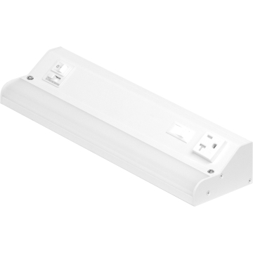 American Lighting Courant 12" LED Under Cabinet Light - 7.5W - CCT Selectable - (1) Receptacle - 600 Lumens - 120V - White