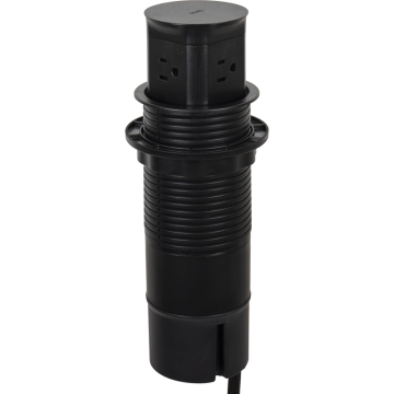 Task Lighting Pop-Up Power Receptacle - 4 Outlets (15A) - 120V - Black
