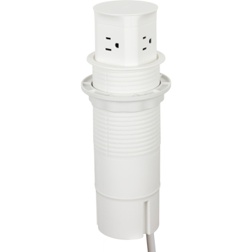 Task Lighting Pop-Up Power Receptacle - 4 Outlets (15A) - 120V - White