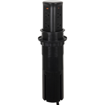 Task Lighting Pop-Up Power Receptacle - 8 Outlets (15A) - 2 USB-A/C - 120V - Black