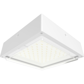 RAB VAN34 Amber LED Canopy Light - 1,864 Lumens - 60W - Amber - Drop Lens - Motion Sensor - On/Off Photocell - 120-277V