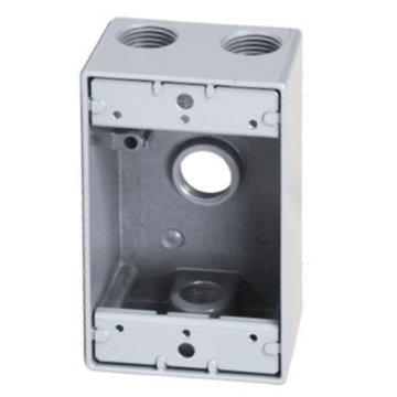 Westgate One-Gang Weatherproof Box - 1/2" Trade Size - 4 Outlet Holes - White