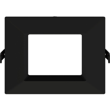 RAB WFRL 4" Square LED Wafer Downlight - 782 Max Lumens - 9W - CCT Selectable - Baffle Trim - Black - 120V
