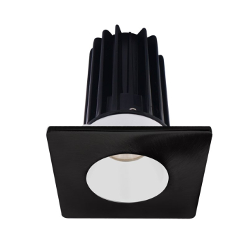 Lotus 2" LED Recessed Downlight - 8W - 3000K - 600 Lumens - White Reflector - Square Black Trim - 120V