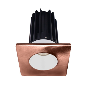 Lotus 2" LED Recessed Downlight - 8W - 2700K - 580 Lumens - White Reflector - Square Copper Trim - 120V